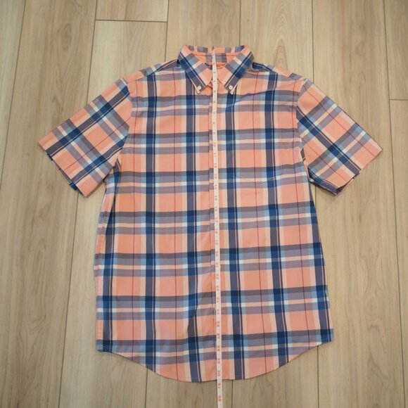 St John's Bay Men's Plaid Button-Down Shirt - Pink and Blue sz Small Classic Fit - Picture 7 of 10
